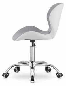 Sivo-biela kancelárske kreslo AVOLA z eko kože