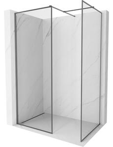 Mexen Kioto-F sprchová stena Walk-in s rámom 125 x 100 cm, transparent 8 mm, gun metal - 800-125-202-04-95-100