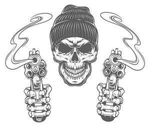Ilustrácia Gangster skull in beanie has, dgim-studio
