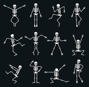 Ilustrácia Funny dancing skeleton set, vectortatu