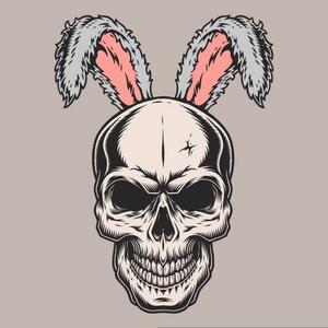 Ilustrácia Skull Easter bunny emblem colorful, IMOGI