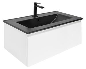 Kúpeľňová skrinka s umývadlom SAT B-WAY 79x30x45 cm biely lesk BWAY80WU4BB