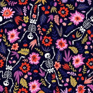 Ilustrácia Dancing skeletons in the floral garden., Utro_na_more