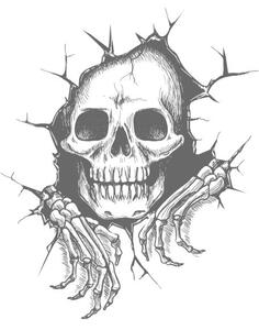 Ilustrácia Skull with hands, vectortatu