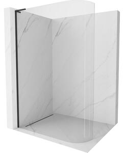 Mexen Kioto-R L zaoblená sprchová stena Walk-in 90 x 200 cm, transparentná, čierna - 800-090-103-70-06