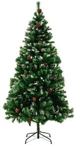 Umelý vianočný stromček, sneh+šišky, zelený 180 cm, Casaria