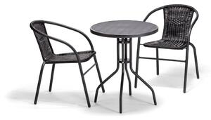 House 5 Balkónová zostava BISTRO SET 2+1 čierna