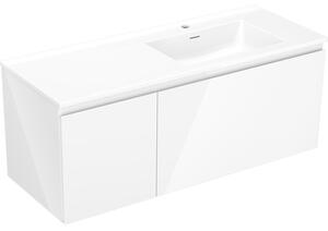 Mexen Orio kúpeľňová skrinka 120 cm s umývadlom Otis pravou, 1S, 1D, biela lesk - 91A13-12047-3-BBFF00-W18P00