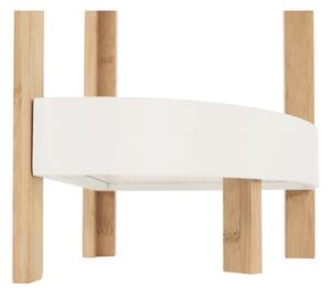 TEMPO Rohový regál, biela/prírodný bambus, FONG