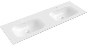 Mexen Vela dvojité umývadlo zapustené do dosky 141 x 46,5 cm, biely lesk - 25231400D
