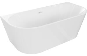 Mexen Oval, voľne stojaca nástenná vaňa 140 x 75 cm, biela, biely prepad, 52671407500-20