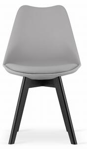 Svetlosivá stolička BALI MARK s čiernymi nohami