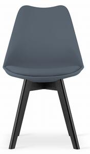 Tmavosivá stolička BALI MARK s čiernymi nohami