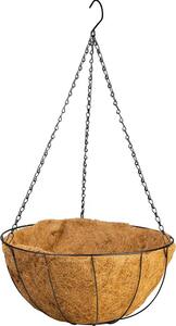 Vešiak Strend Pro, držiak na kvetináč, oceľ/kokos, visiaci, s retiazkou a vešiakom, 40 cm
