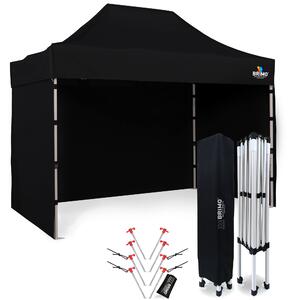 BRIMO Nožnicový stan 2x3m - s 3 stenami - Čierna