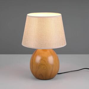 Stolová lampa Loxur, 35 cm, béžová/drevený vzhľad