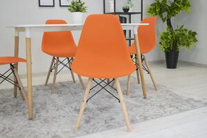 Škandinávska stolička oranžová - set 4ks