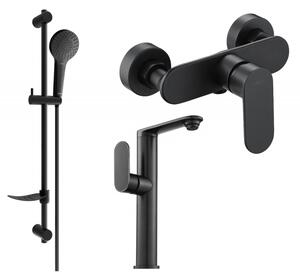Mexen Milo DF05 sprchový set, čierny - 713154DF05-70
