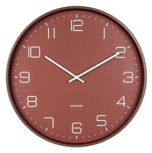 KARLSSON Nástenné hodiny Lofty Iron – matná bordová ø 40 cm × 4,5 cm