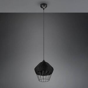 Závesné svietidlo Borka, jedno svetlo, Ø 30 cm, čierna