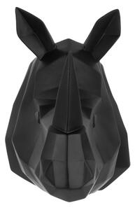 PRESENT TIME Sada 2 ks: Nástenná dekorácia Origami Rhino – čierna 21 × 29,5 × 27,5 cm