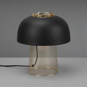 Stolová lampa Punch, čierna/mosadz, Ø 25 cm