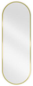 Mexen Loft oválne kúpeľňové zrkadlo 100 x 35 cm, zlatý rám - 9851-100-035-000-50