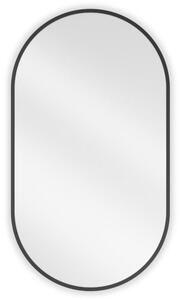 Mexen Loft oválne kúpeľňové zrkadlo 80 x 45 cm, čierny rám - 9851-080-045-000-70