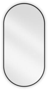 Mexen Loft oválne kúpeľňové zrkadlo 90 x 45 cm, čierny rám - 9851-090-045-000-70