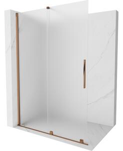 Mexen Velar posuvná sprchová stena Walk-in 130 x 200 cm, matné sklo 8 mm, ružové zlato - 871-130-000-33-60