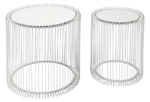 Odkladací stolík Wire strieborná Ø 44 cm – set 2 kusu 46 × 45 × 45 cm KARE DESIGN