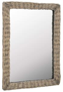 Zrkadlo s prúteným rámom hnedé 60x80 cm