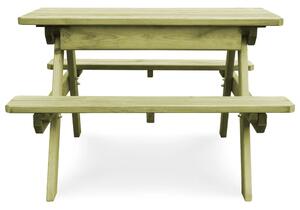 Piknikový stôl s lavicami 90x90x58cm, impregnovaná borovica