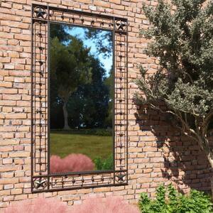 Záhradné nástenné zrkadlo obdĺžnikové 60x110 cm čierne