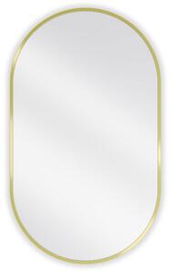 Mexen Loft oválne kúpeľňové zrkadlo 85 x 50 cm, zlatý rám - 9851-085-050-000-50
