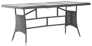 Záhradný stôl čierny 170x80x74 cm polyratanový