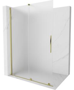 Mexen Velar posuvná sprchová stena Walk-in 130 x 200 cm, matné sklo 8 mm, zlatá - 871-130-000-33-50