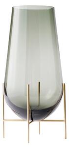 AUDO COPENHAGEN Váza Echasse S, Smoke / Brushed Brass