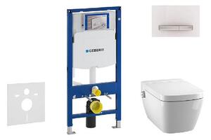 Geberit Duofix - Modul na závesné WC s tlačidlom Sigma50, alpská biela + Tece One - sprchovacia toaleta a doska, Rimless, SoftClose 111.300.00.5 NT8