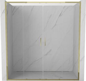 Mexen Exo dvojité posuvné sprchové dvere 170 cm, transparentné, zlaté - 8152-170-000-50-00