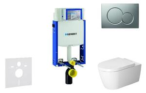 Geberit Kombifix - Modul na závesné WC s tlačidlom Sigma01, matný chróm + Duravit ME by Starck - WC a doska, Rimless, SoftClose 110.302.00.5 NM3
