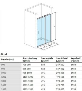 Excellent Mazo sprchové dvere 69.5 cm výklopné chróm lesklá/priehľadné sklo KAEX.3025.1D.0650.LP