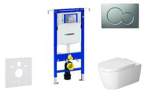Geberit Duofix - Modul na závesné WC s tlačidlom Sigma01, matný chróm + Duravit ME by Starck - WC a doska, Rimless, SoftClose 111.355.00.5 NM3