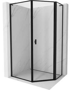 Mexen Mist L asymetrická pravouhlá sprchová kabína päťuholníková 80 x 90 cm, čierny rám, čierna - 8A8L-080-090-70-70-P