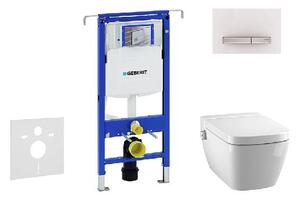 Geberit Duofix - Modul na závesné WC s tlačidlom Sigma50, alpská biela + Tece One - sprchovacia toaleta a doska, Rimless, SoftClose 111.355.00.5 NT8