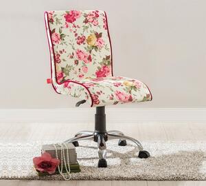Vintage stolička na kolieskach Orchid so vzorom - kvety