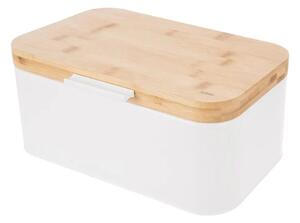 Orion Chlebník WHITELINE, plech/bambus, 30 x 19,5 x 14,5 cm