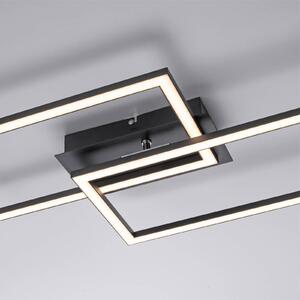 Stropné svietidlo LED Iven, tlmené, čierne, 54x31cm