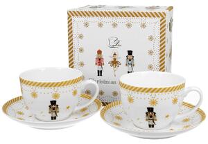 Porcelánová šálka s podšálkou Christmas Ballerina 250 ml sada 2ks