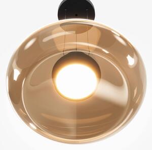 LED závesné svietidlo Bassa, olivovo zelené, Ø 45 cm, sklo, stmievateľné, Zelená, Obývacia izba / jedáleň, Sklo, Moderný, Závesné svietidlo